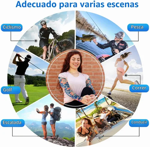 Vista 6 de Aresvns Mangas de tatuaje para hombres y mujeres, cubiertas de brazo de 10pcs