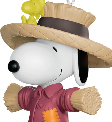 Vista 3 de Hallmark Keepsake Adorno de Halloween de cacahuetes (Scarecrow Snoopy)