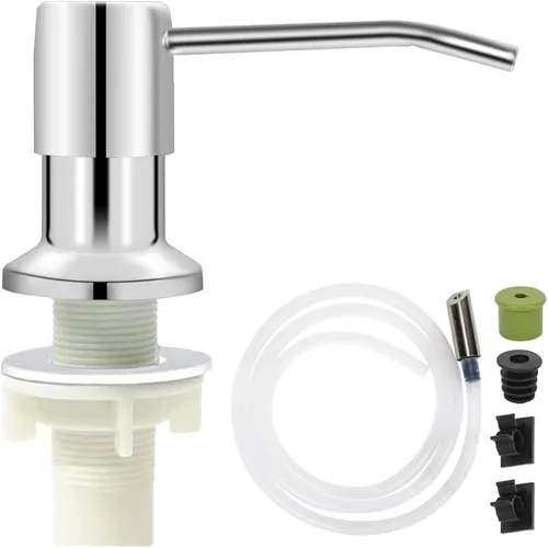 Vista 14 de Dispensador de jabón automático sin contacto para fregadero de cocina y baño, dispensador de jabón eléctrico comercial líquido de níquel cepillado