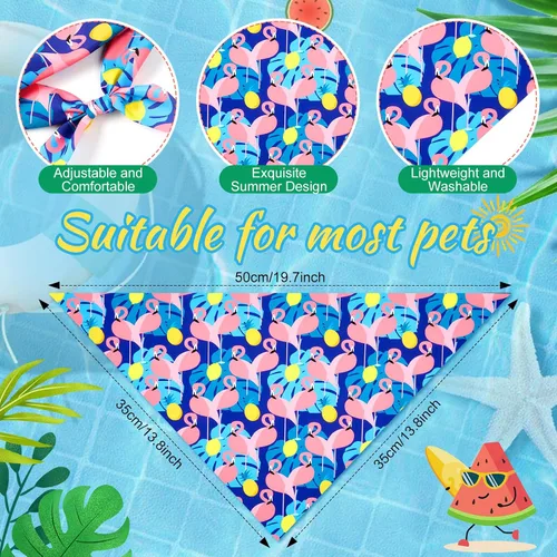 Vista 3 de Chunful 100 piezas de bandanas para perros a granel paquete de verano bufanda triangular babero pañuelo conjunto para accesorios de disfraz