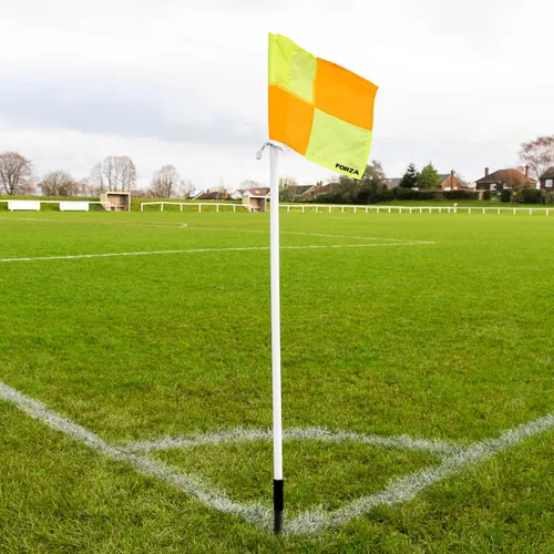 Vista 2 de FORZA Banderas de esquina de fútbol - Juego de 4 banderas de esquina con resorte - Equipo de campo de fútbol