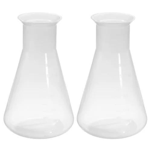 Vista 9 de PATIKIL Erlenmeyer - Frasco de plástico de 1.7 fl oz, paquete de 2 frascos cónicos de boca ancha para laboratorio, transparente
