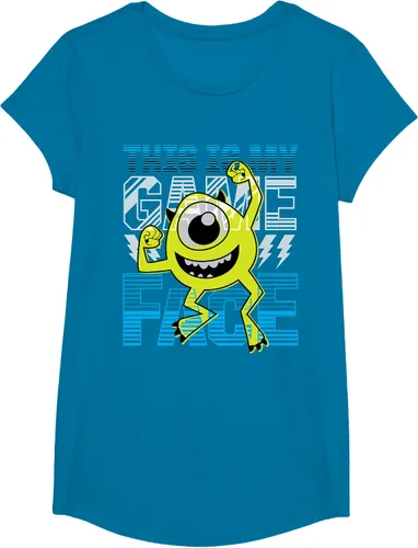 Vista 46 de Disney Pixar Monsters Inc. Mike Wazowski Game Face Camiseta Negro
