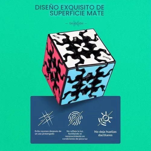 Vista 5 de Cubo de engranajes 3x3 con estructura de engranajes tridimensional, diseño de azulejos incrustados, cubo mágico 3x3x3, rompecabezas y juguetes