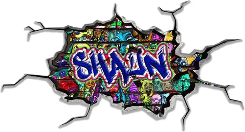 Vista 30 de Calcomanía de pared personalizada con nombre de graffiti 3D, calcomanía decorativa de vinilo artística personalizada, extraíble, despegar y pegar