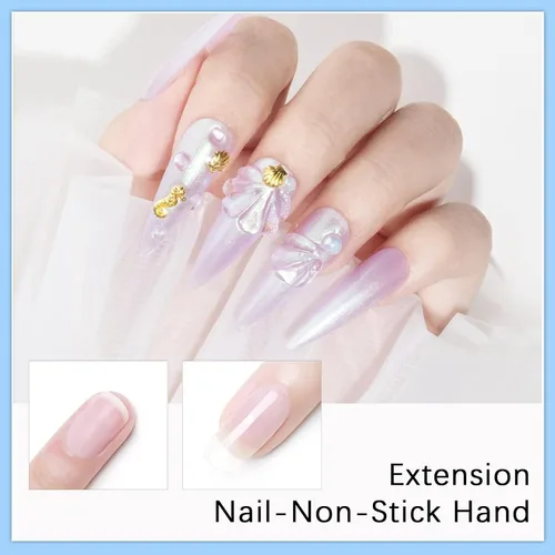 Vista 3 de Constructor de gel sólido para uñas, 1.76 oz de gran capacidad, transparente, antiadherente, 3D, para arte de uñas, extensión de uñas, gel duro