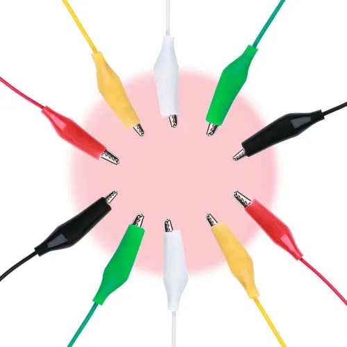 Vista 4 de Elegoo paquete de 30 cables de puente de 50 cm con pinzas de contacto en ambos extremos
