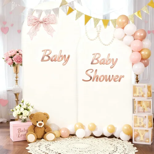 Vista 67 de Baby Blue Arch Backdrop Cover, 6FT Spandex Fitted Wedding Arch Stand Covers Round Top Chiara Backdrop Cover for Birthday Party Ceremony Banquet Azul