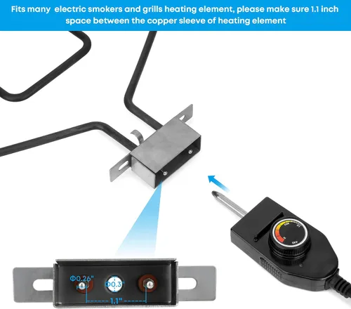 Vista 3 de Stanbroil Cable de alimentación con control de termostato de repuesto para elemento calefactor Stanbroil 125V 15A, no universal