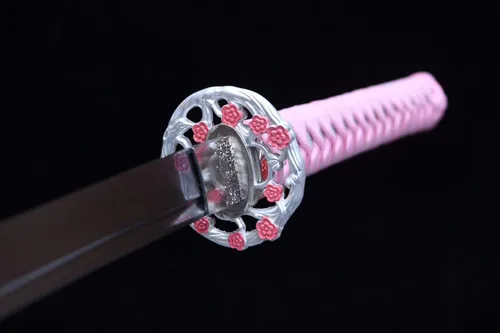 Vista 9 de Katana hecha a mano para niña, espada samurái japonesa real Catanas Japonesas Reales
