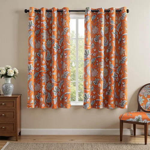 Vista 13 de MYSKY HOME Cortinas florales para puerta francesa de 40 pulgadas de largo, juego de 2 cortinas opacas de privacidad con bolsillo para barra A-verde