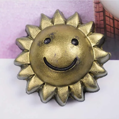 Vista 5 de Molde de silicona para jabón de cara sonriente del sol, molde de caramelo de chocolate con flores de sol, herramienta de decoración de pasteles