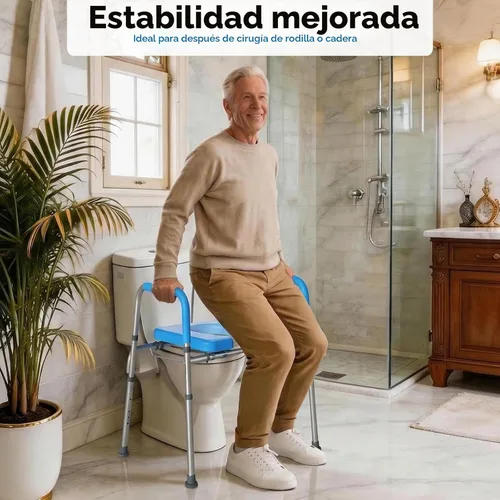 Vista 9 de WHLICKS Asiento elevado para inodoro con asas – Asiento elevado de ancho ajustable, cómodos elevadores de asiento de inodoro acolchados