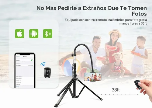 Vista 7 de Elitehood Soporte de trípode de teléfono de 80 pulgadas, soporte