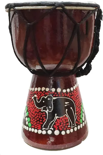 Vista 18 de Djembe decorativo de novedad de 6" de alto x 4" de ancho en la parte superior (Abstracto, 15.2 cm)