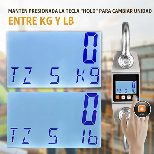 Vista 2 de Bonvoisin Báscula digital de grúa de 11000 libras, báscula colgante industrial resistente (11000 libras/11,023.1 lbs)