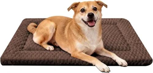 Vista 55 de Tapete de cama para perro, almohadilla reversible para jaula de perro con alfombrilla lavable y espuma suave, cama plana para mascotas para perros