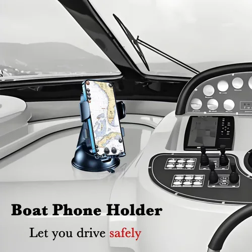 Vista 2 de Soporte de teléfono para barco, tablero de instrumentos de montaje para teléfono celular con ventosa Universal Desk Waterproof Heavy Duty Holder