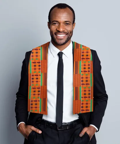 Vista 3 de BufandaEstolaFaja Africana Estampado Kente
