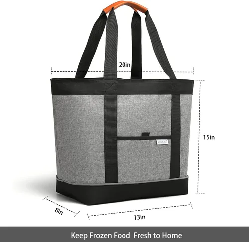 Vista 5 de MIUKAA Bolsa térmica aislada, a prueba de fugas con espuma térmica, ideal para comestibles, viajes, playa y picnic