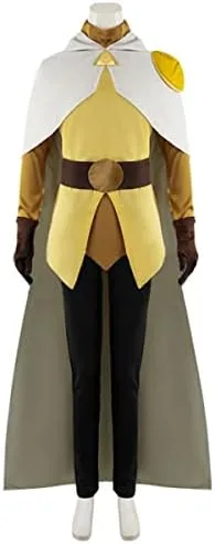 Vista 2 de Disfraz de cazador de The Owl House Hunter para cosplay, disfraz de guardia dorada con capa para hombre