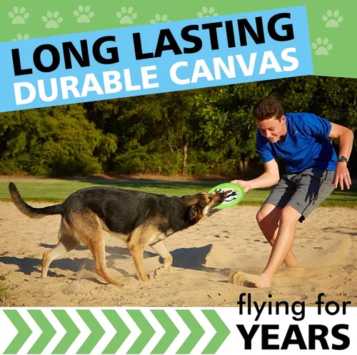 Vista 5 de XIGOU Disco volador para perros, paquete de 3 juguetes para perros, disco volador ligero para perros pequeños y grandes, flota en el agua y seguro