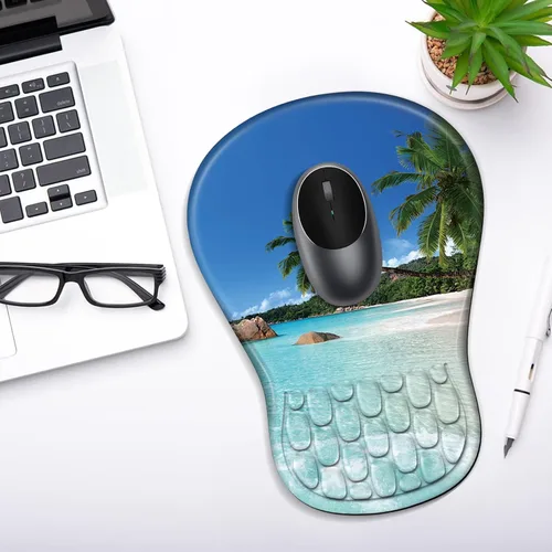 Vista 7 de YIWEI Alfombrilla ergonómica para mouse con reposamuñecas para aliviar