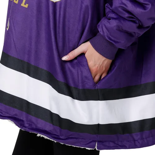 Vista 5 de FOCO Nfl Team Logo Reversible Oversized Sherpa Hoodie Sweatshirt Hoodeez