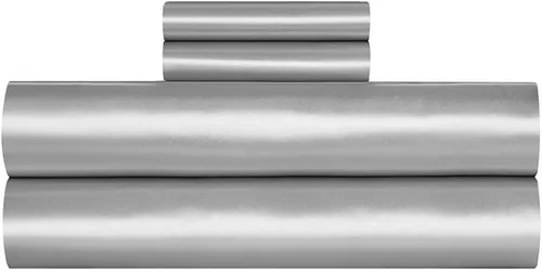 Vista 5 de AiMay Juego de Sábanas de Satén de 4 Piezas Tamaño Twin con Fundas de Almohada Bolsillo Profundo Sedosas Súper Suaves Color Sólido 1 Sábana Encimera