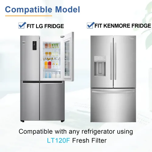 Vista 6 de LT120F Filtro de aire de repuesto para refrigerador, filtro de repuesto compatible con LG Kenmore Elite 469918, 9918, ADQ73214402, ADQ73214403