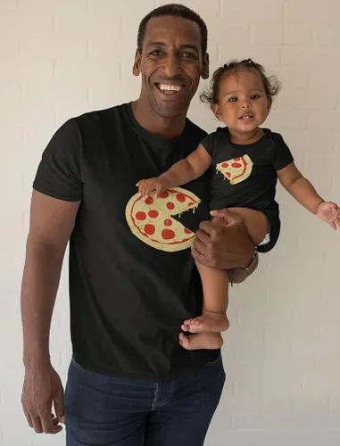 Vista 2 de Tstars Pizza Pie & Slice Daddy and Me - Conjunto de camisas a juego para el día del padre, papá, bebé