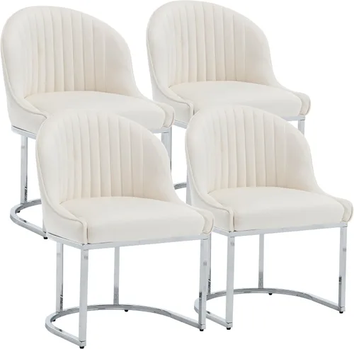 Vista 26 de Juego de 2 sillas de comedor de terciopelo, sillas de comedor tapizadas con patas de metal dorado, sillas auxiliares modernas para cocina, sillas