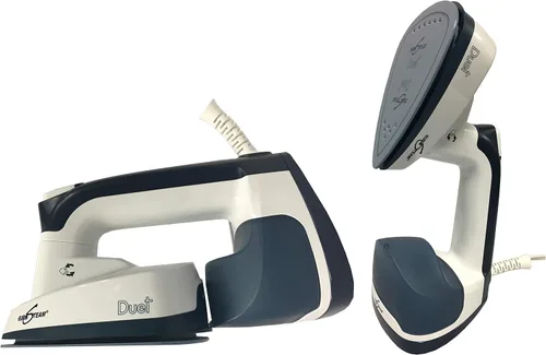 Vista 5 de Eurosteam Duet - Plancha de vapor de mano 2 en 1 y vaporizador vertical para ropa, removedor de arrugas todo en uno para ropa, perfecto