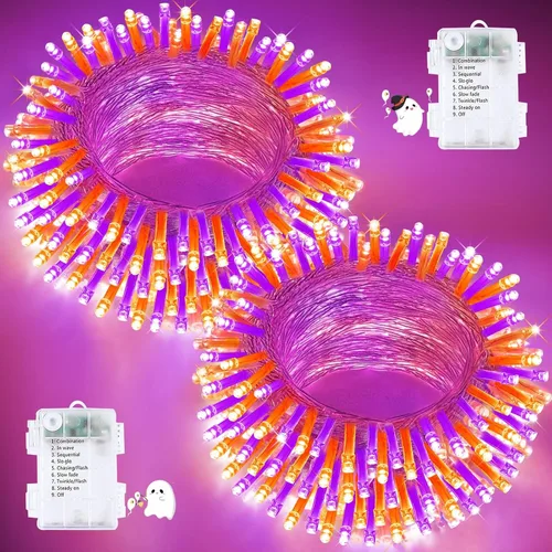 Vista 14 de Paquete de 2 tiras de 200 luces LED a pilas, luces parpadeantes multicolor Varios