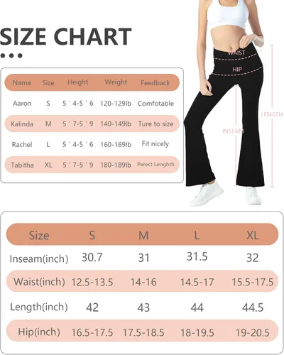Vista 5 de TMKOTOKRA Leggings acampanados para mujer, de cintura alta, cruzados, suaves, de cintura alta, casuales, con corte de bota