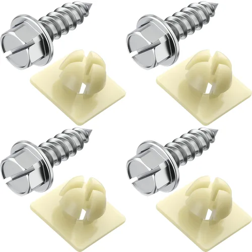 Vista 10 de Tornillos de matrícula con insertos de nailon, tornillos de matrícula de acero inoxidable a prueba de óxido para matrículas, marcos y cubiertas