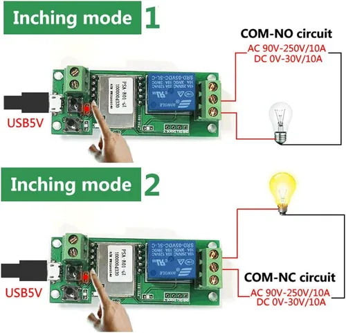 Vista 7 de USB5V 1Channel WiFi Smart Home Módulo de control remoto para iOS/Android