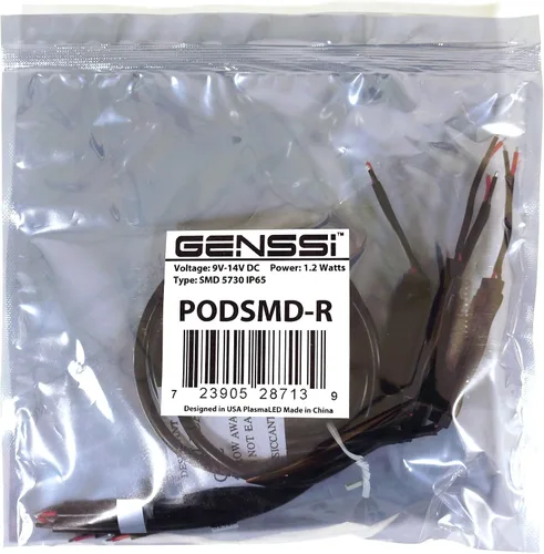 Vista 2 de POD SMD 2 LED 5730 Módulo gran angular impermeable 12V borde tira de gabinete/iluminación automotriz (paquete de 4) (rojo)