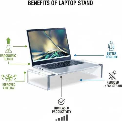 Vista 3 de Azar 515360 - Soporte de acrílico para monitor, fabricado en Estados Unidos, soporte para portátil y monitor de acrílico, soporte elevador