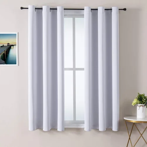 Vista 16 de ChrisDowa - Cortinas cortas para ventana de 40 pulgadas para dormitorio - Cortinas cortas con ojales y aislamiento térmico para oscurecer