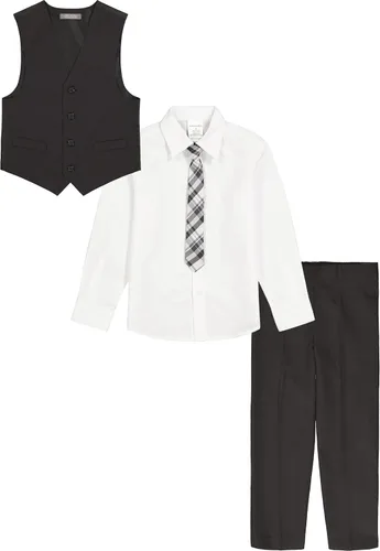 Vista 2 de Van Heusen Conjunto de traje formal de 4 piezas para niño chaleco pantalones camisa de vestir con cuello y corbata