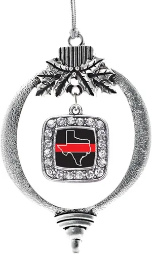 Vista 268 de Inspired Silver - Nana púrpura - Adorno de Navidad plateado - Adorno cuadrado para árbol de Navidad con circonita cúbica - Decoración colgante