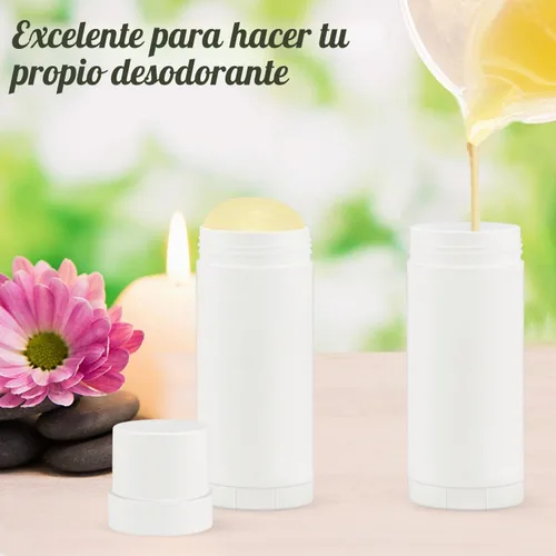 Vista 5 de Recipientes de desodorante blanco de 2.0 fl oz/2 oz botella de llenado de plástico para desodorante recargable en barra para crayón bálsamo labial