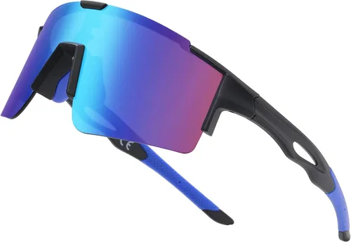 Vista 13 de DUCO Non Polarized Sports Sunglasses UV400 Running Shades DC0032 Impact-resistant Cycling Goggles Non-Slip Baseball Glasses Included Carry Case