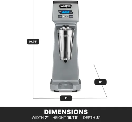 Vista 6 de Waring Commercial WDM120TX Mezclador de Bebidas de Servicio Pesado Individual con Husillo de 1Hp, Temporizador de Cuenta Regresiva, Pantalla