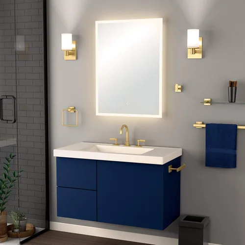 Vista 2 de Gatco 4063 Elevate - Soporte de papel higiénico estilo europeo para baño, latón cepillado