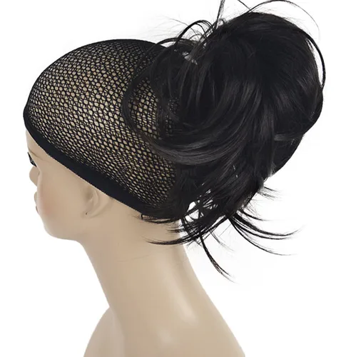 Vista 4 de Lydell Extensión de cabello sintético ajustable con pinza de mandíbula (marrón oscuro)