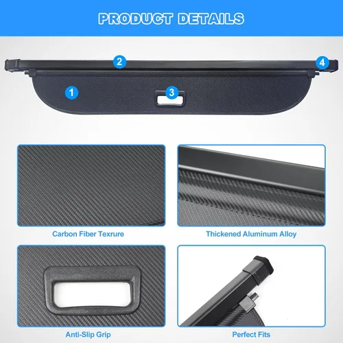 Vista 35 de AUXKO - Cubierta de carga retráctil para Lincoln MKX 2018-2016, cubierta de equipaje de maletero con protección de sombra para Lincoln Nautilus
