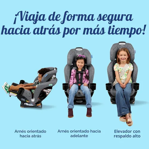Vista 2 de Asiento de coche convertible Graco Extend2Fit 3 en 1 para bebé, orientación hacia atrás y hacia adelante, panel de extensión ajustable para espacio