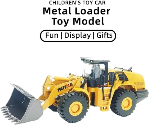 Vista 5 de Bulldozer - Juguetes para niños, cargador de metal resistente, juguete de arena/playa con brazo funcional y cubo, realista, perfecto para caja